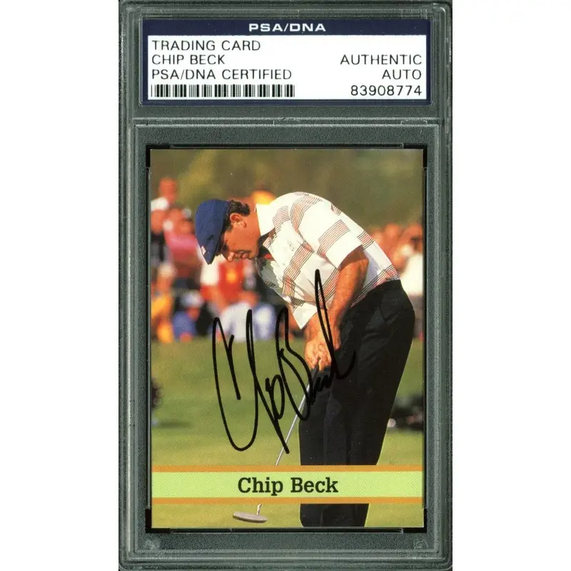 Chip Beck Authentic Signed Card Fax Pax Golf #17 Autographed PSA/DNA Slabbed