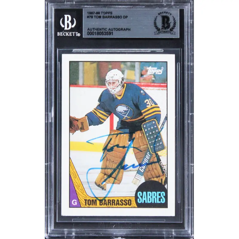 Sabres Tom Barrasso Authentic Signed 1987 Topps #78 Card BAS Slabbed