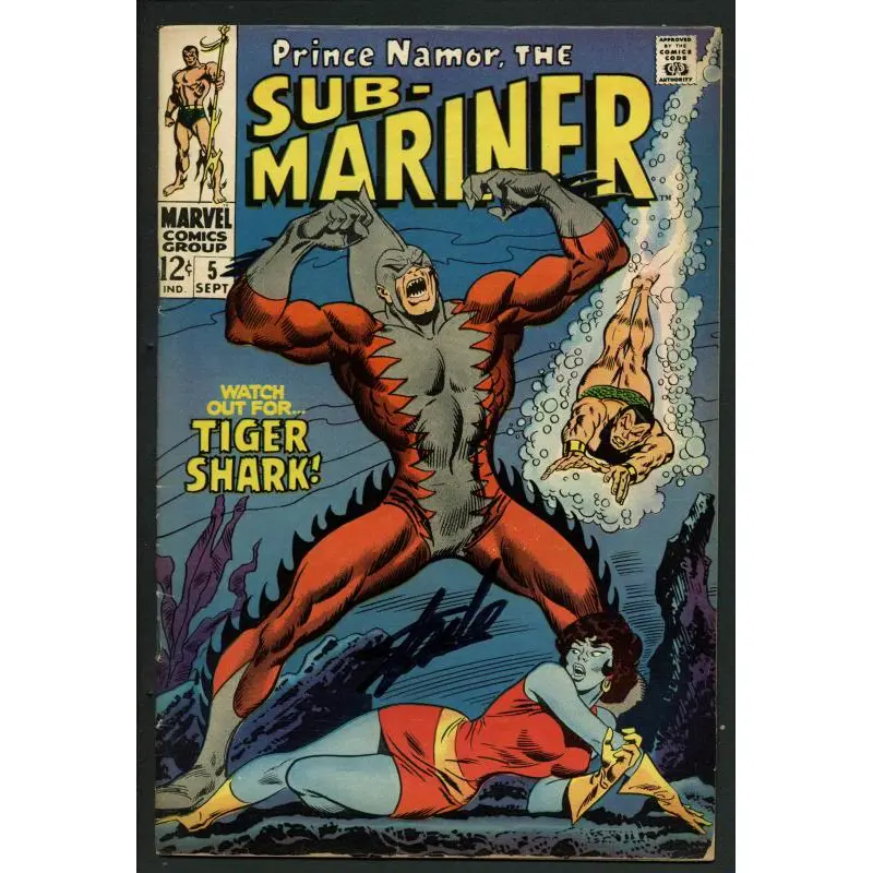 Stan Lee Signed Prince Namor The Sub-Mariner #5 Comic Book 1968 PSA/DNA #W18847