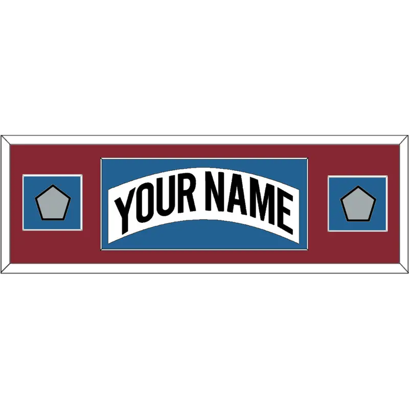 Colorado Nameplate & 2 Stanley Cup Finals Patches - Home White (1995-1996) - Single Mat 5