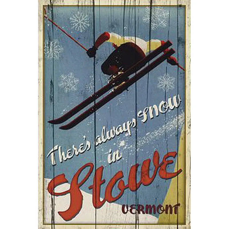 Skiing Stowe, Vermont "Always Snow" Poster Print - Image Source