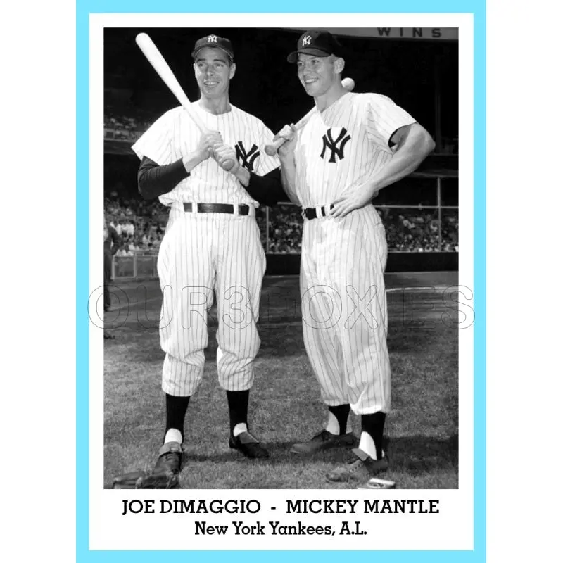 Joe Dimaggio Mickey Mantle 1947 Tip Top Bread Custom Card - 3833