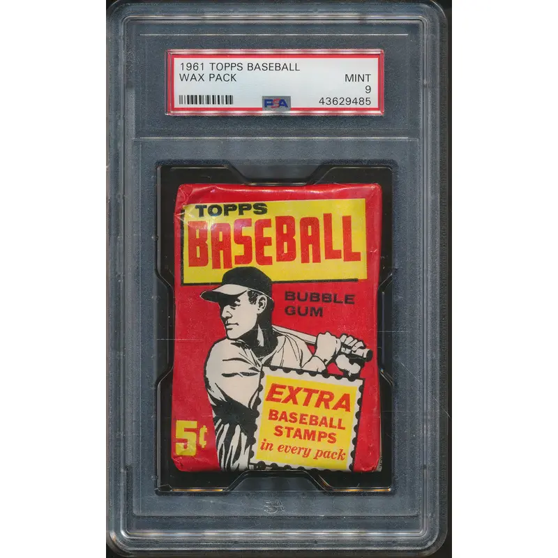 1961 Topps Baseball Unopened Wax Pack PSA 9