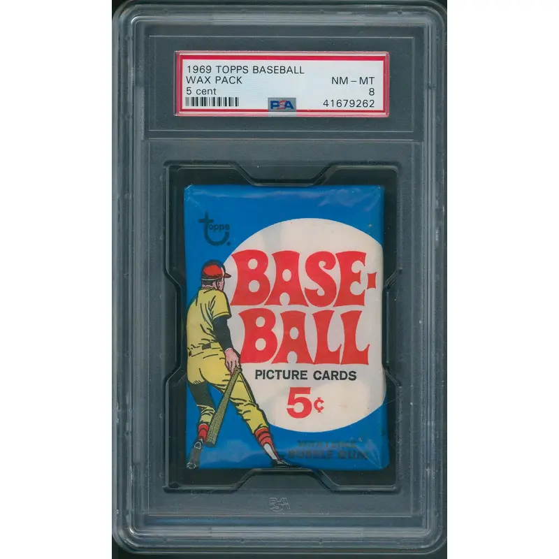 1969 Topps Baseball Unopened Wax Pack PSA 8