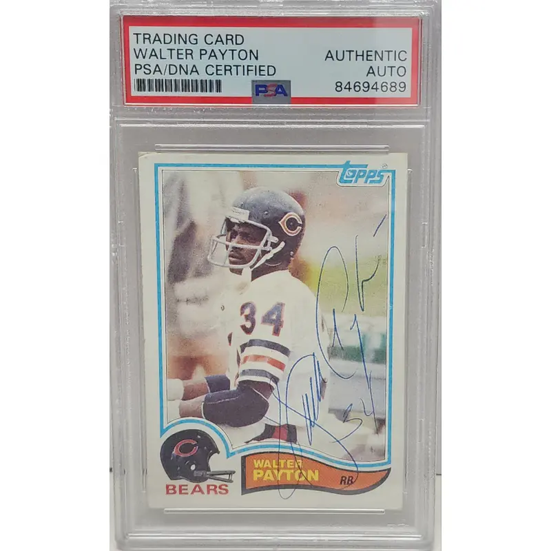 Walter Payton 1982 Topps #302 Autograph PSA Auth