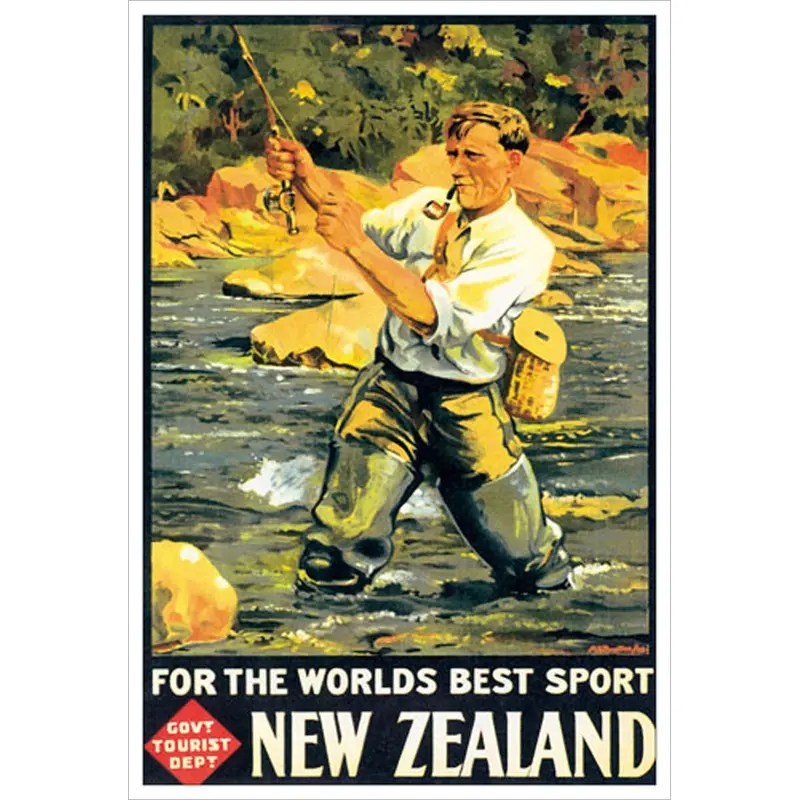 New Zealand "Fly Fishing Classic" (1936) Vintage Poster Reprint - Eurographics