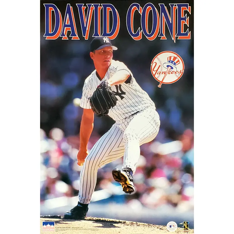 David Cone "Pinstripes" New York Yankees MLB Action Poster - Starline 1997