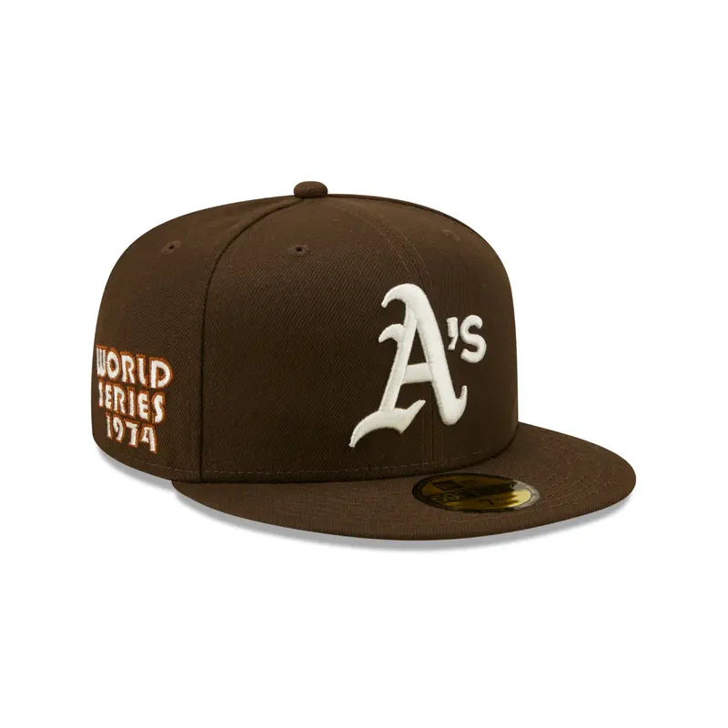 Oakland Athletics Cooperstown 59Fifty Fitted World Series 1974 - Walnut