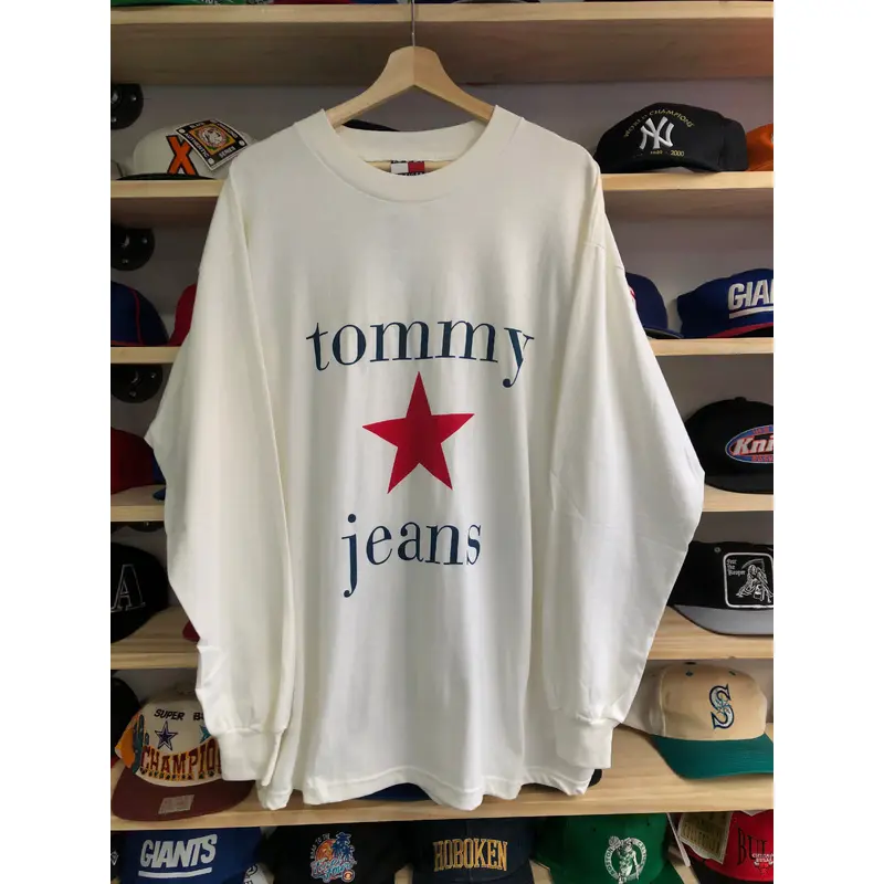 Vintage Tommy Hilfiger Jeans Spellout Long Sleeve Tee Size XXL