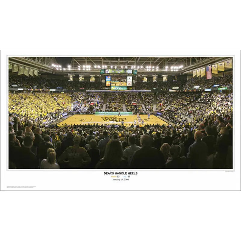 Wake Forest Basketball "Deacs Handle Heels" Panoramic Poster Print - Sport Photos 2009