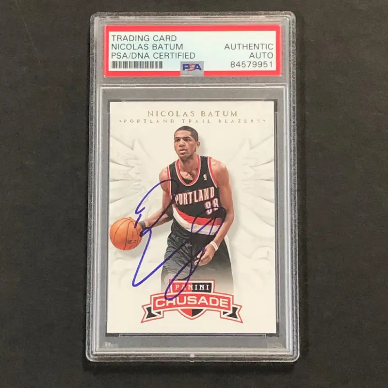 2012-13 Panini Crusade #40 Nicolas Batum Signed Card AUTO PSA Slabbed Trail Blazers