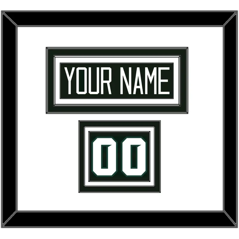 Michigan State Hockey Nameplate & Number (Shoulder) - Road Green - Triple Mat 1