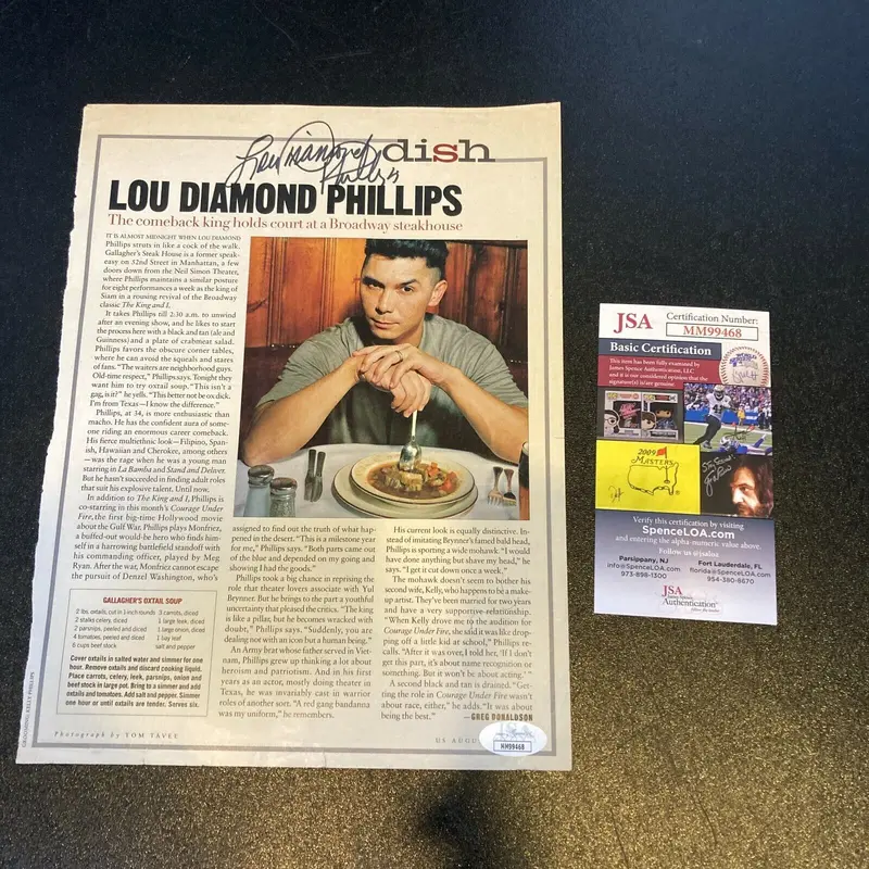 Lou Diamond Phillips Signed Autographed Magazine Photo With JSA COA