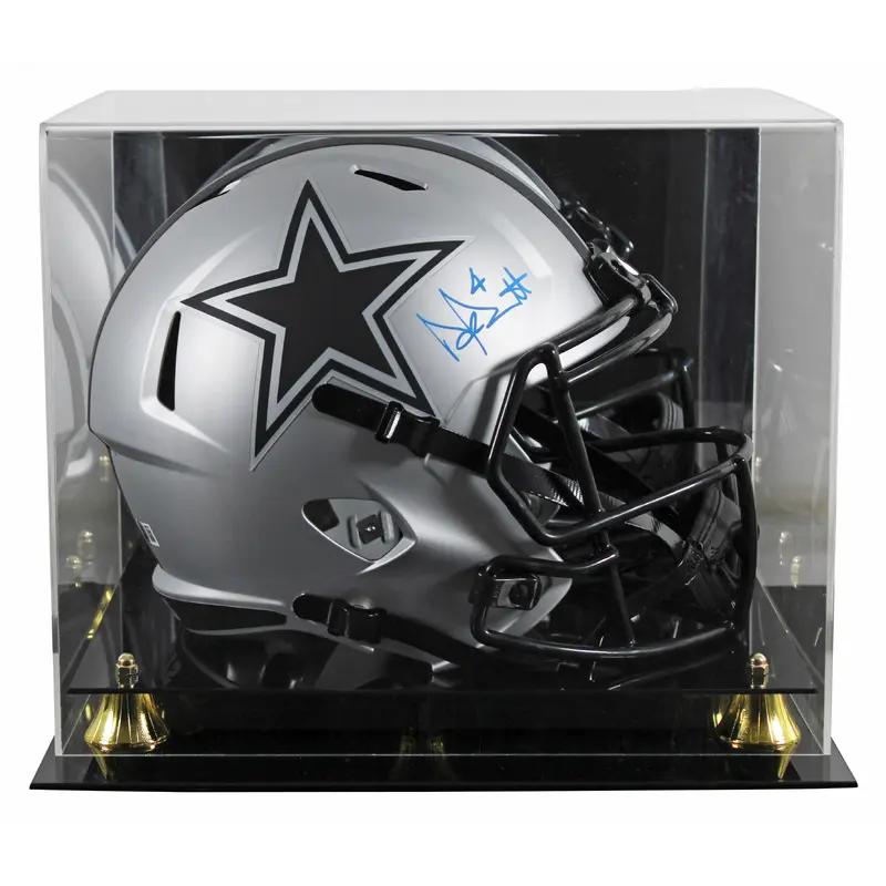 Cowboys Dak Prescott Signed Rave Full Size Speed Rep Helmet W/ Case BAS Witness
