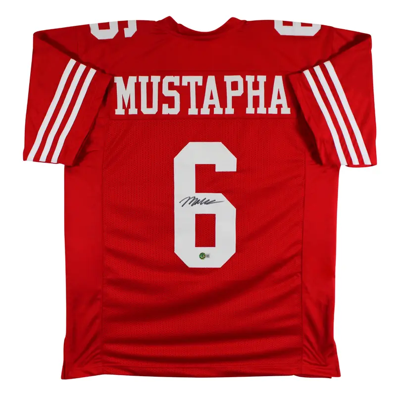 Malik Mustapha Authentic Signed Red Pro Style Jersey Autographed BAS