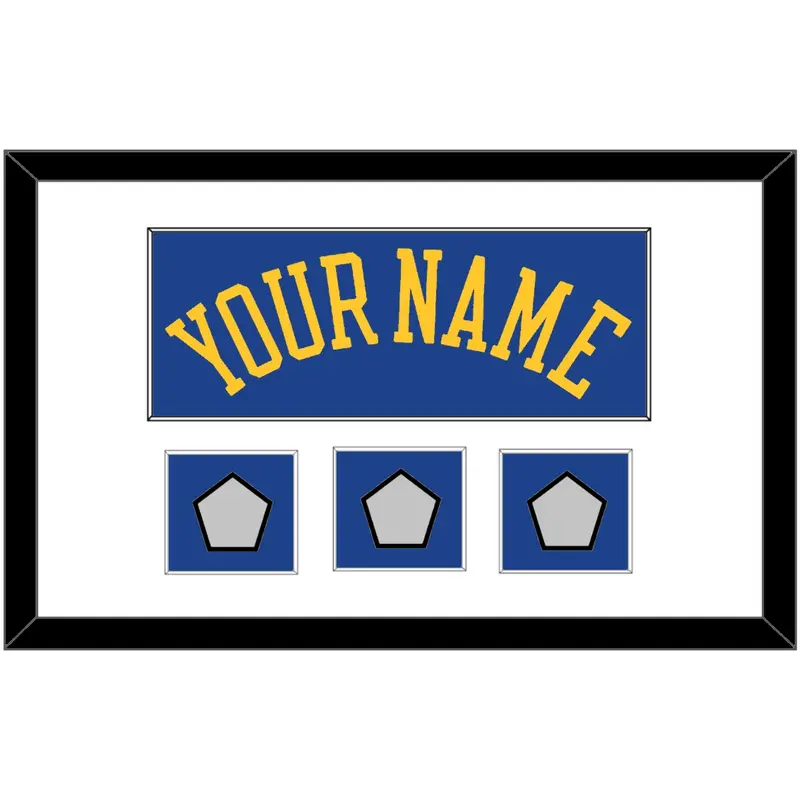 Golden State Name & 3 Champions Patches - Road Blue (2010-2019) - Single Mat 1