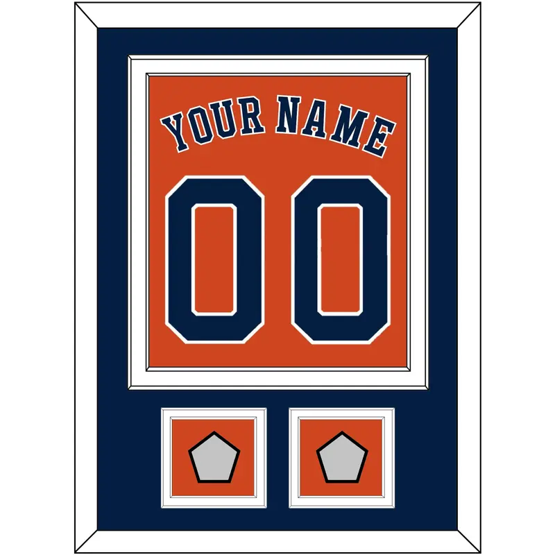 Houston Name, Number & 2 World Series Jersey Patches - Alternate Orange - Double Mat 3