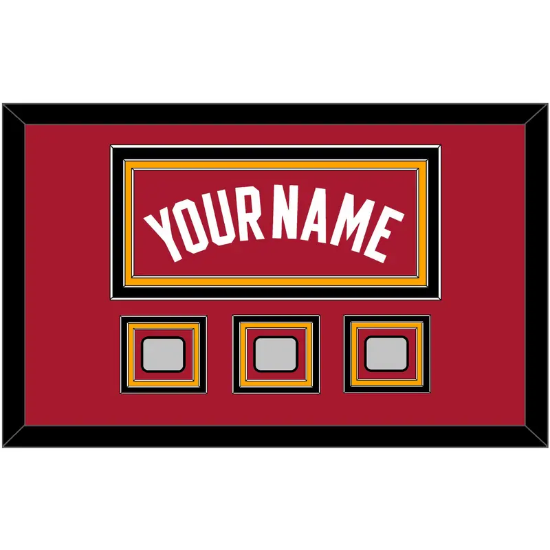 Miami Name & 3 Finals Patches - Alternate Red (2001-2008) - Triple Mat 3