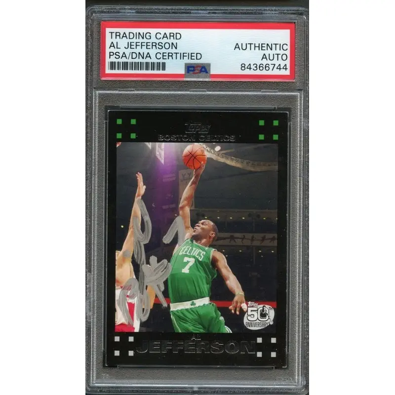 2007-08 Topps Basketball #45 Al Jefferson Signed Card AUTO PSA Slabbed Celtics