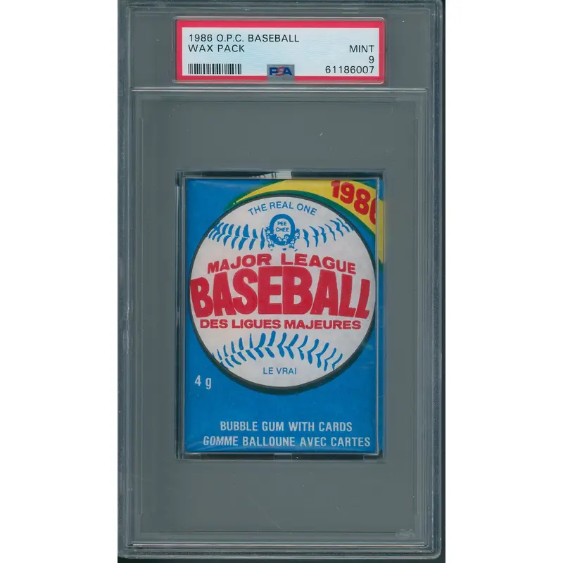 1986 OPC O-Pee-Chee Baseball Unopened Wax Pack PSA 9