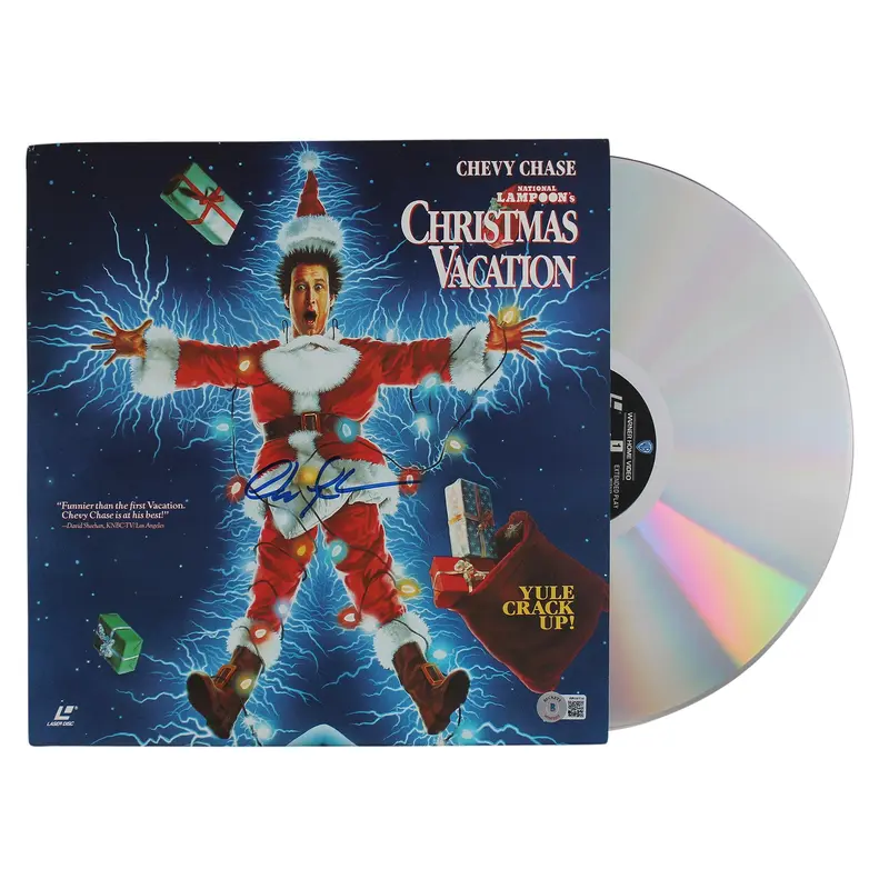 Chevy Chase Signed Christmas Vacation Laserdisc Cover W/Disk BAS Wit #WR44154