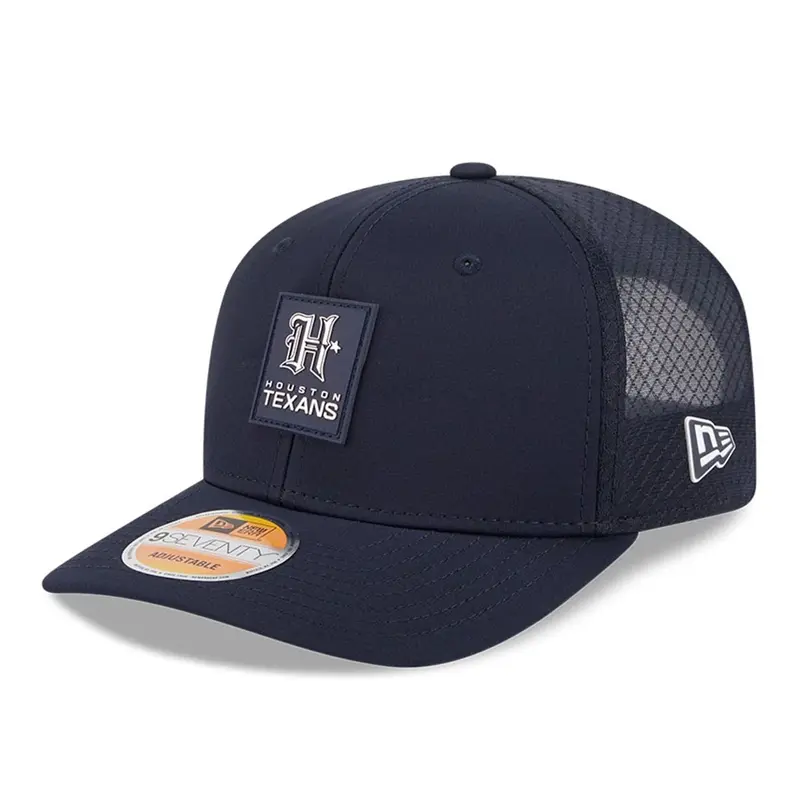 Houston Texans NFL Sideline 2025 Navy 9SEVENTY Trucker Stretch Snap Adjustable Cap
