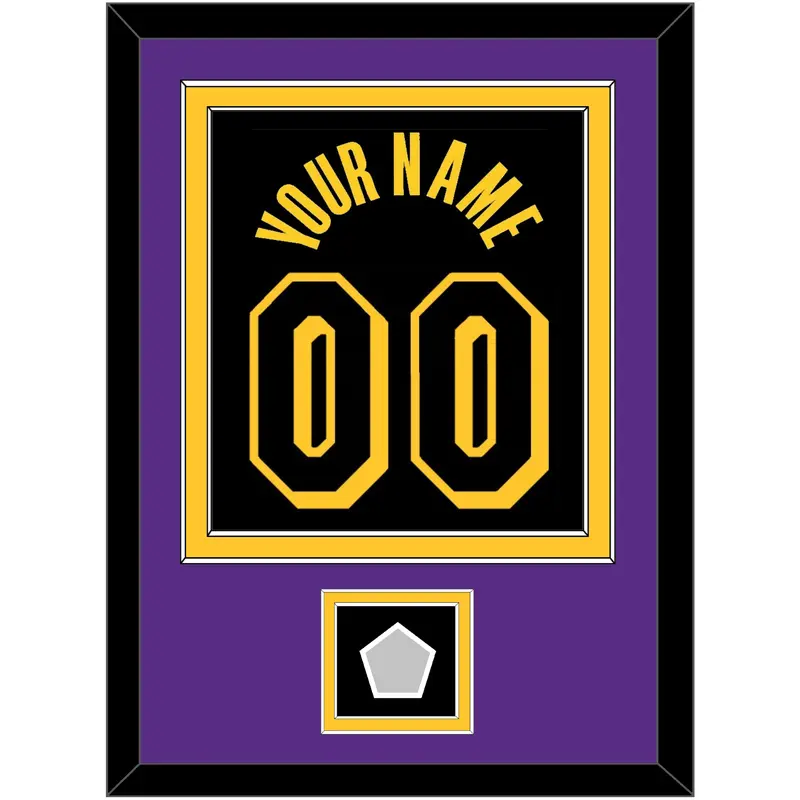 Los Angeles Name & Number With Trophy Patch - Black Mamba (2017-2018, 2020) - Double Mat 4