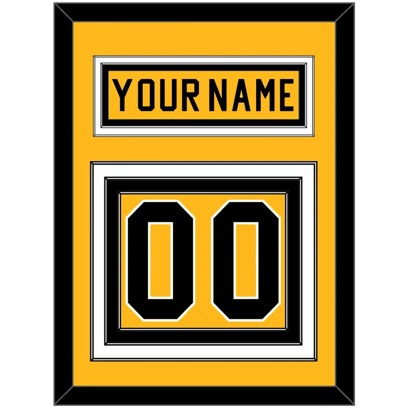 Pittsburgh Nameplate & Number (Back) - Alternate Gold (1981-1983) - Triple Mat 2