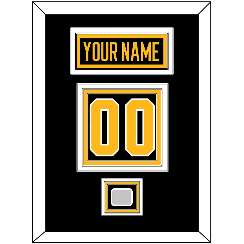 Pittsburgh Nameplate, Number (Back) & Stanley Cup Finals Patch - Home Black - Triple Mat 2