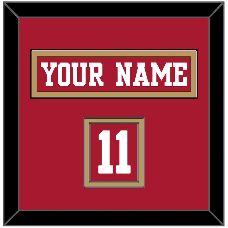 San Francisco Nameplate & Number (Shoulder) - Home Red - Double Mat 2