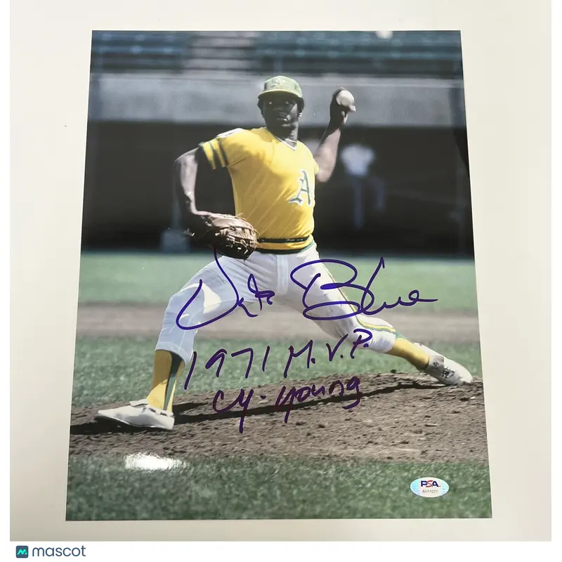 Vida Blue Signed 11x14 Photo PSA Oakland Athletics