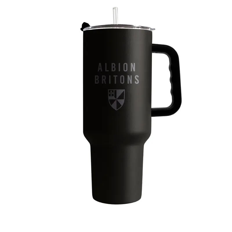 Albion College 40oz Black Tonal Powder Coat Tumbler