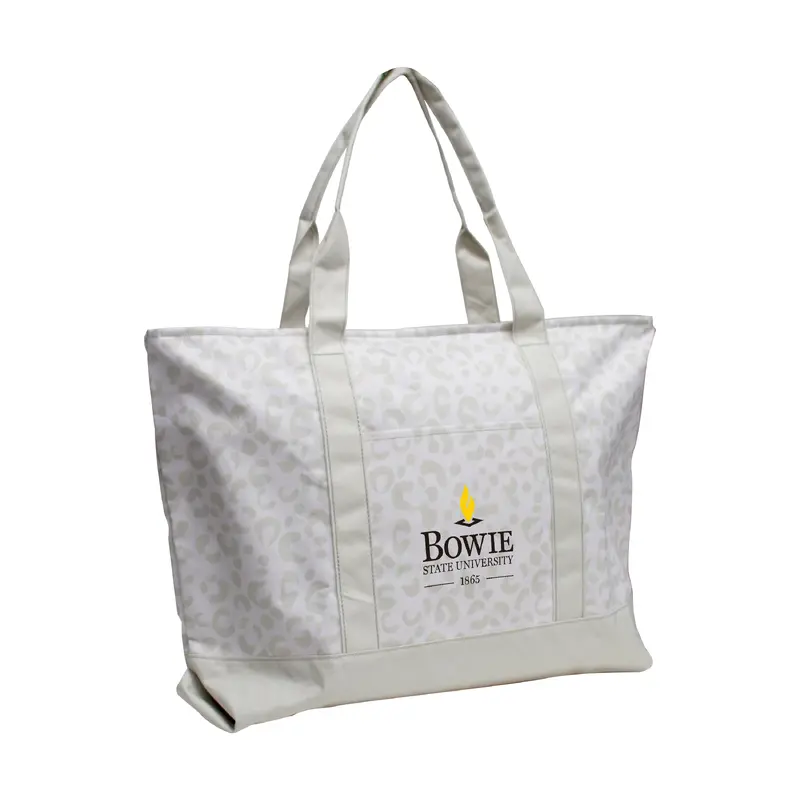 Bowie State Leopard Pattern Tote