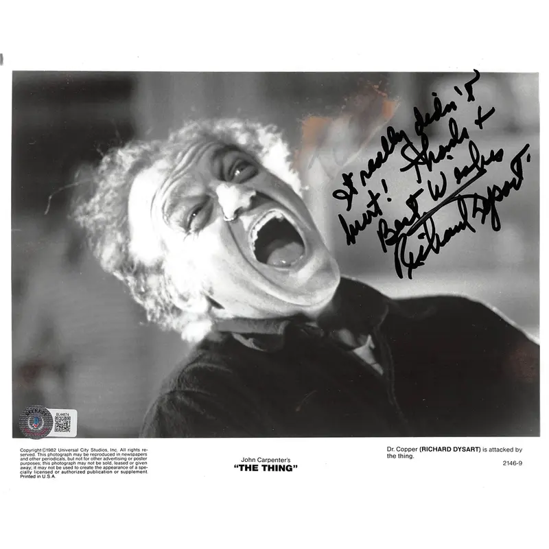 Richard Dysart The Thing It "Really Didn't Hurt!" Signed 8x10 Photo BAS #BL44674