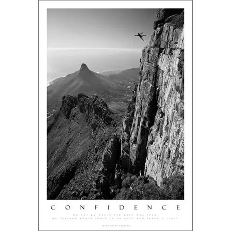 Climbing/Rappelling "Confidence" Motivational Poster - Pyramid