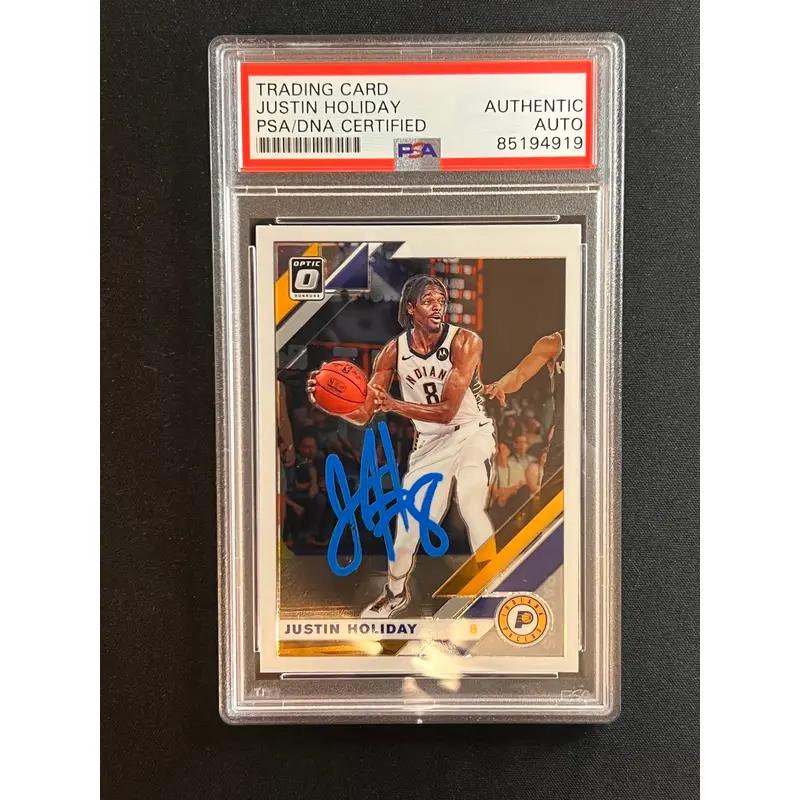 2019-20 Panini Donruss Optic #128 Justin Holiday Signed Card AUTO PSA Slabbed Bulls