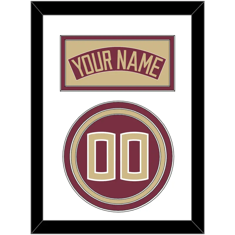 Florida State Baseball Nameplate & Number (Back) - Alternate Garnet (2016-2018) - Triple Mat 1
