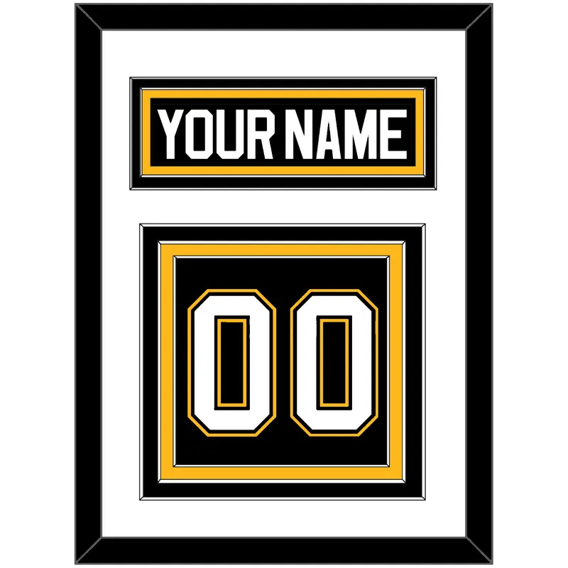 Pittsburgh Nameplate & Number (Back) - Road/Alternate Black (1995-2002) - Triple Mat 1