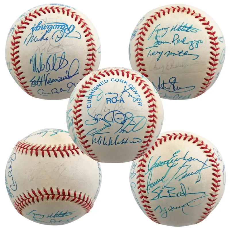 1997 Orioles (23) Erickson, Mussina, Surhoff Signed Oal Baseball BAS #AA03196