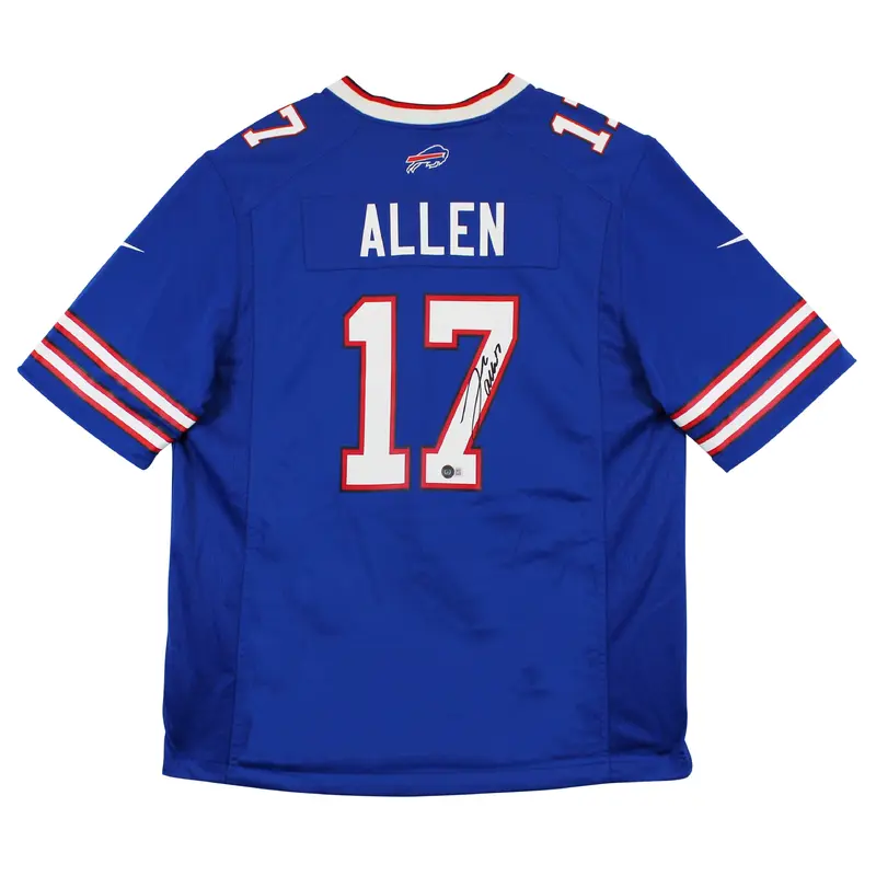 Bills Josh Allen Authentic Signed Blue Nike Jersey w/ Black Sig BAS Witnessed