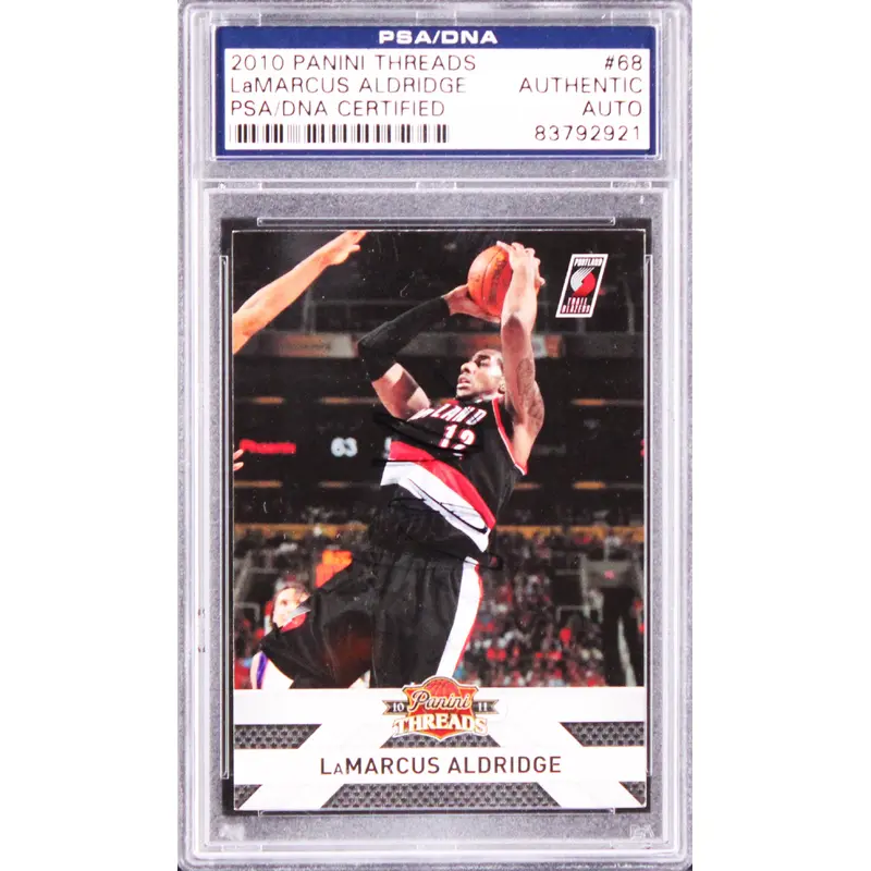 Blazers LaMarcus Aldridge Authentic Signed 2010 Panini Threads #68 Card PSA Slab