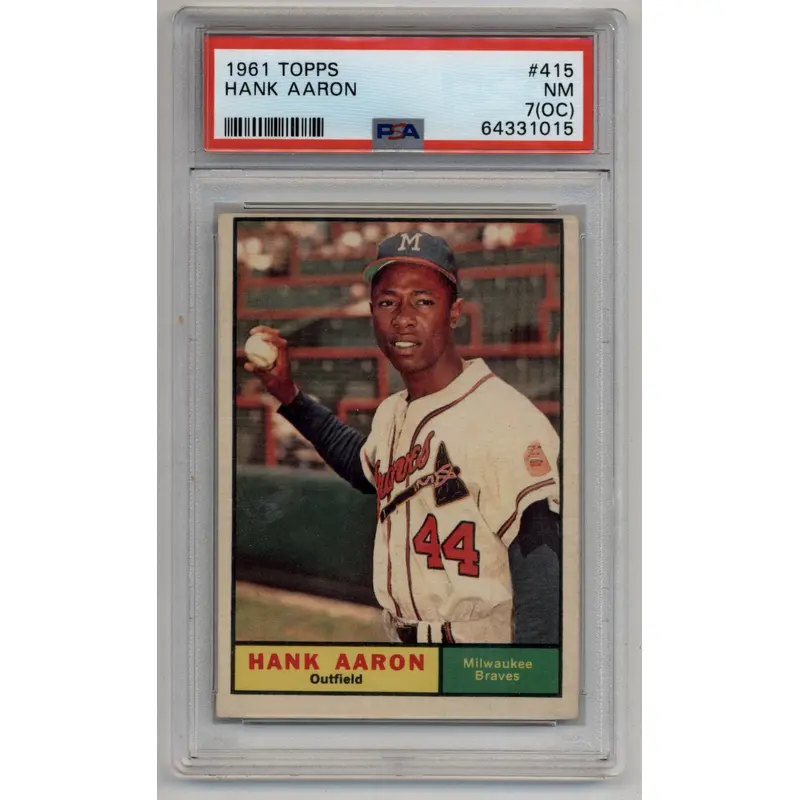 Hank Aaron 1961 Topps #415 PSA 7 (OC) Near Mint