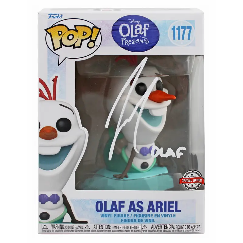 Josh Gad Frozen "Olaf" Signed #1177 Olaf as Ariel Funko Pop Vinyl Figure BAS