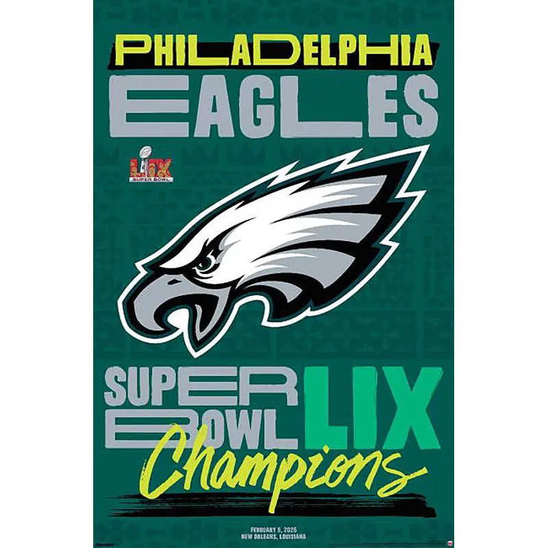 Philadelphia Eagles Super Bowl LIX (2025) CHAMPIONS Poster - Costacos Sports