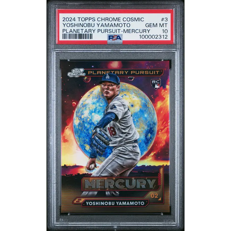 Yoshibobu Yamamoto 2024 Topps Chrome Cosmic Planetary Pursuit PSA 10 Gem Mint
