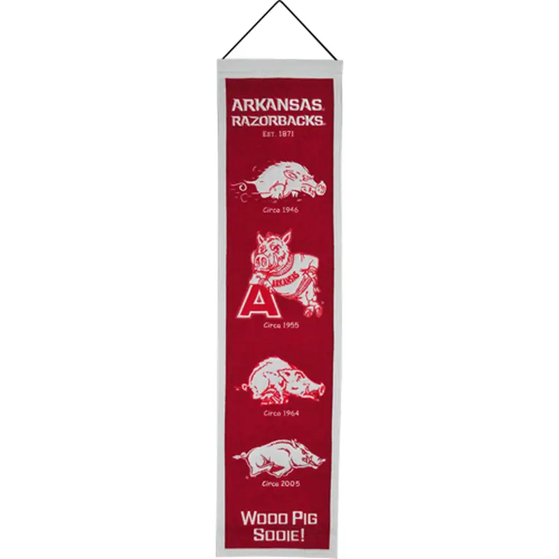 Arkansas Razorbacks Logo Evolution Heritage Banner