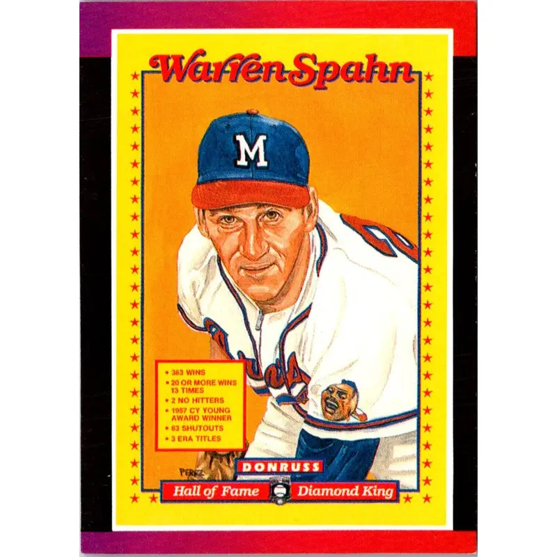 1989 Donruss Warren Spahn Puzzle #588