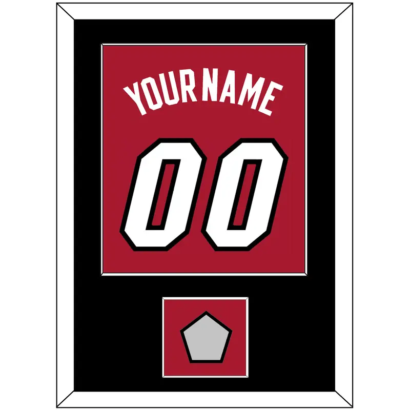 Miami Name & Number With Finals Patch - Alternate Red (2001-2008) - Single Mat 2