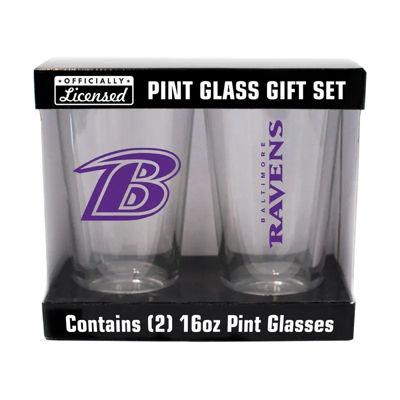Baltimore Ravens 16oz Gameday Pint Glass 2 Pack