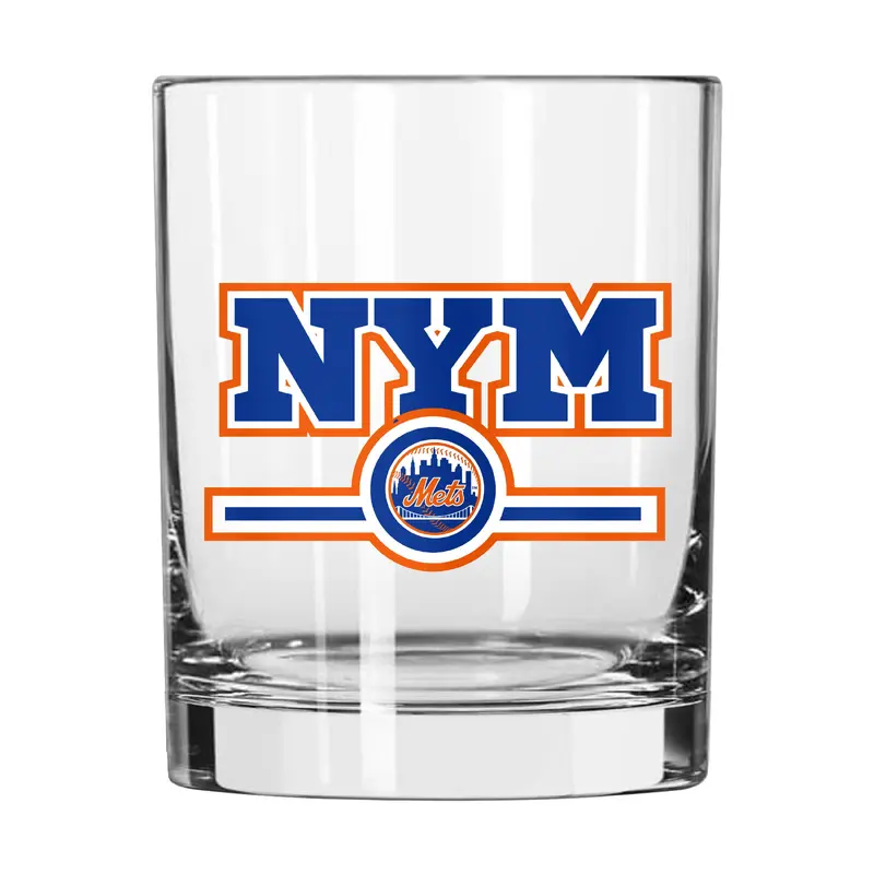 New York Mets 14oz Letterman Rocks Glass